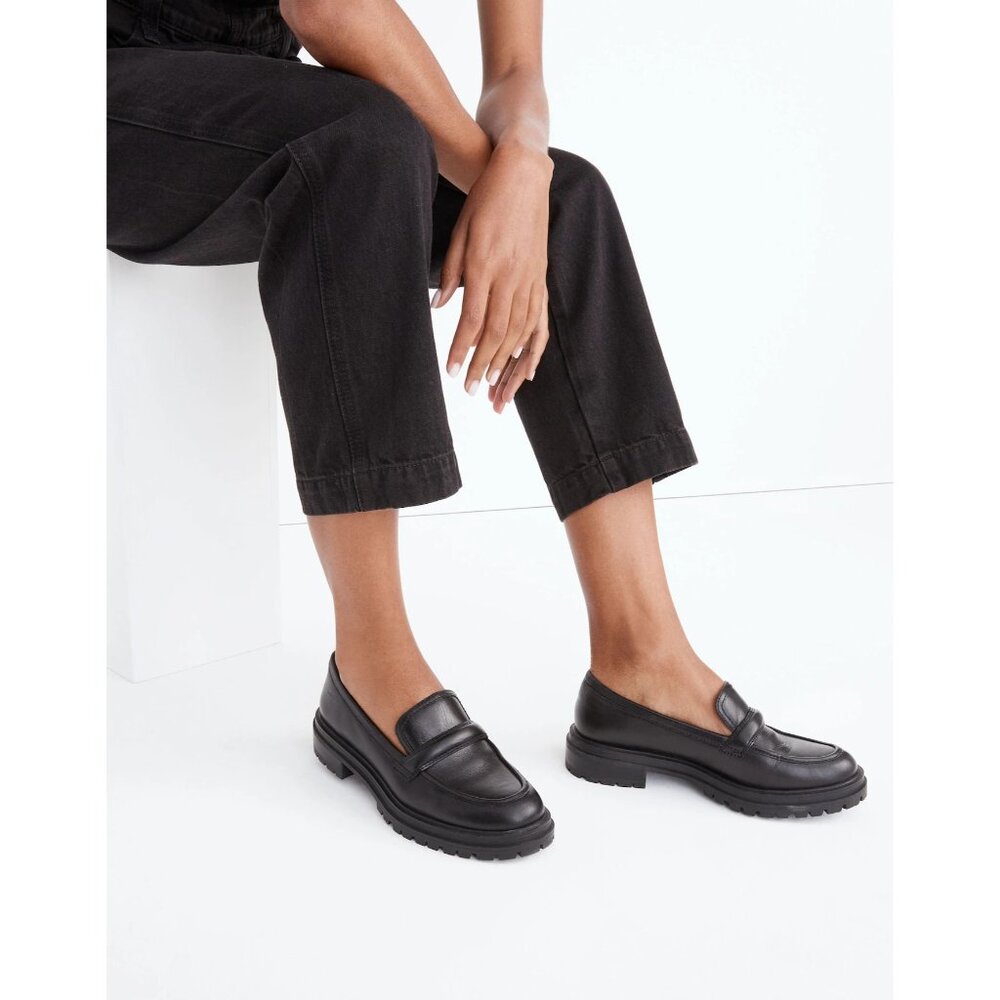 Madewell The Bradley Lugsole Loafer in Leather Women's 9.5M True Black Leather - Picture 3 of 16